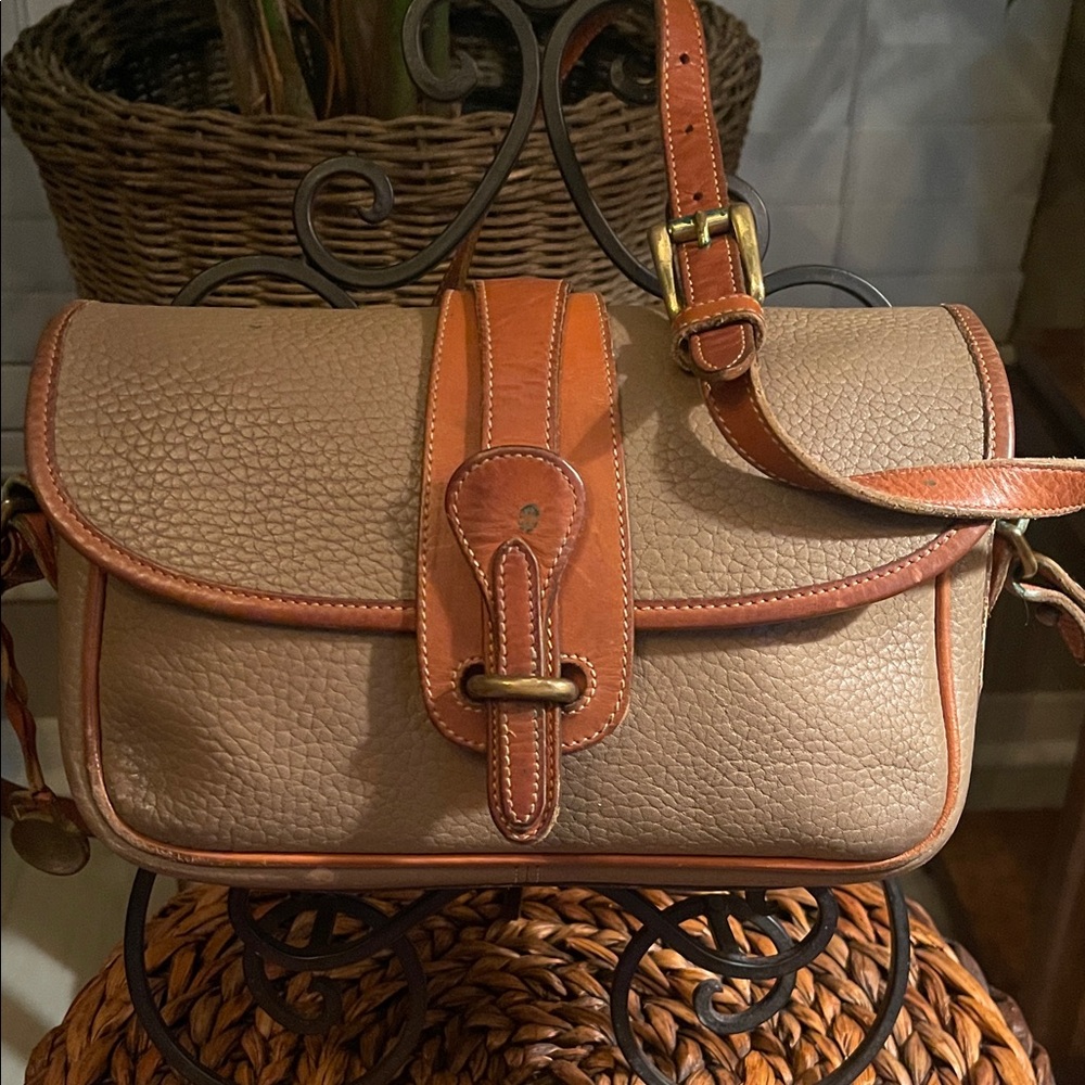 Dooney & Bourke Vintage Tan and Taupe Crossbody Bag
